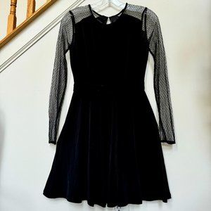 Sheer Long Sleeve Cocktail Dress